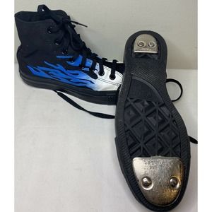 Jazz Tap Dance Converse All Stars Black And Blue Flame Men’s 7 Women’s 9 Shoes